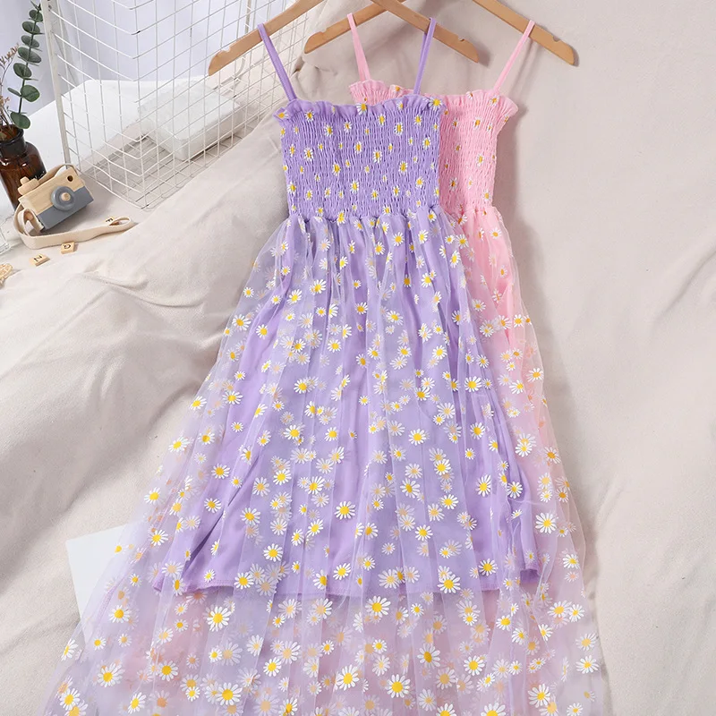 

2021 Summer Women Cute Kawaii Slip Fairy Dress Holiday Vacation Beach Style Woman Spaghetti Strap Mesh Lace Dress Ruched Dress