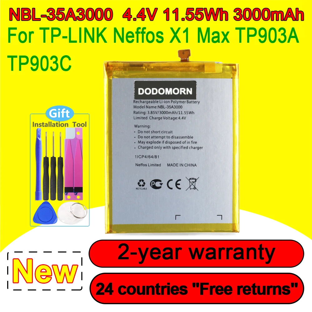Новый аккумулятор на 3000 мА · ч для TP-link Neffos X1 Max TP903A TP903C