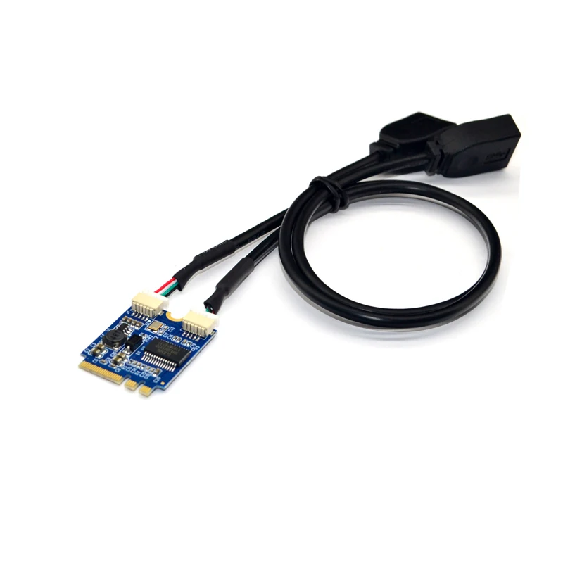 Конвертер карты M.2 в USB Riser с кабелем USB2.0 Адаптер NGFF KEY A-E на двухпортовую карта