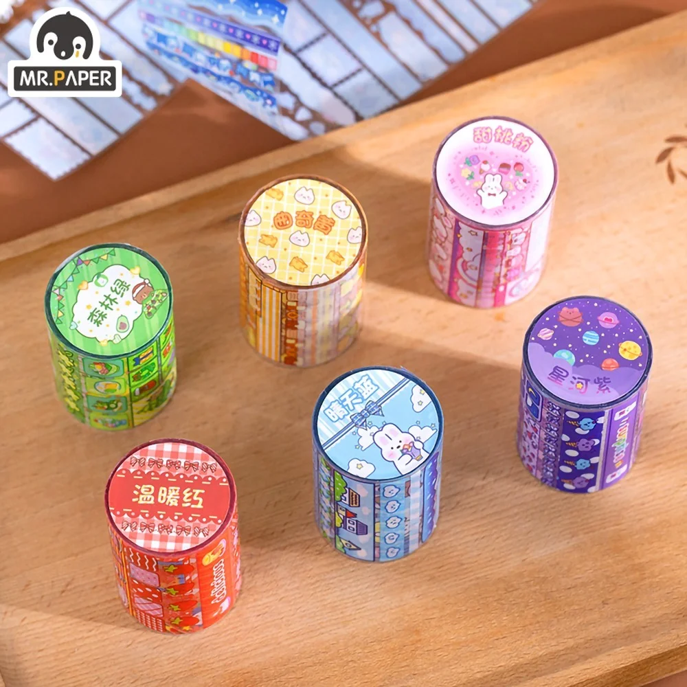 

Mr.Paper 6 стилей мультяшная Милая ПЭТ лента кавайная цветная серия Материал для скрапбукинга DIY Ручная учетная запись декоративная маскирующа...
