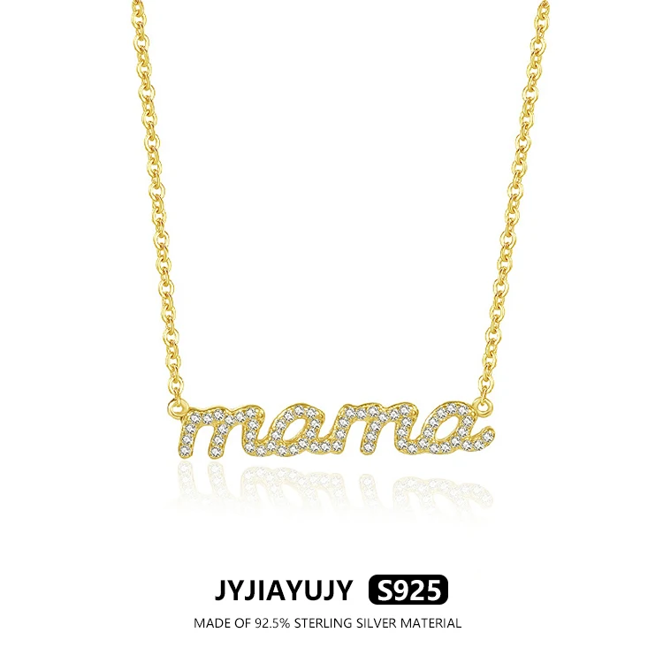Цепочка JYJIAYUJY из стерлингового серебра 100% пробы с кулоном в виде милой мамы 30 мм