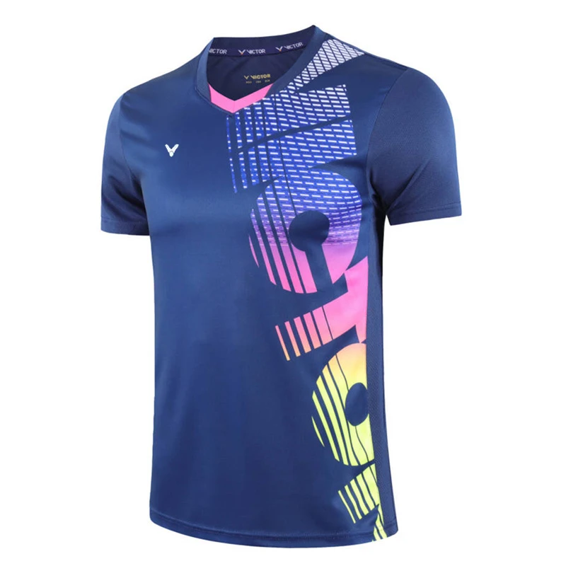

Tennis T-Shirts For Men Women V- Collar Quick Dry Tennis T Shirt Badminton Clothes Boys Kits Table Tee Shirts