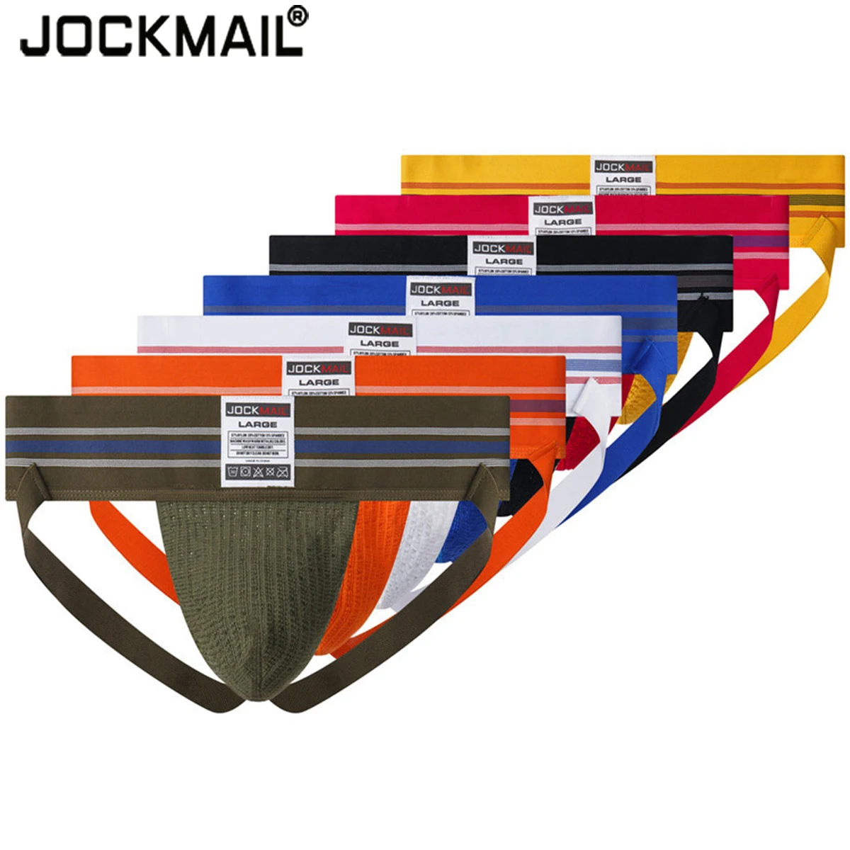 JOCKMAIL 3pcs/lot Jockstrap Men Sexy Underwear Panties Penis Pouch Underpant Thongs G String Jock Strap Male Panties Cueca Tanga