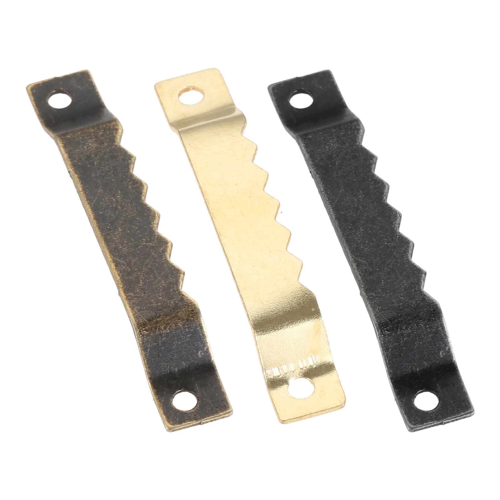 

10pcs 52*8mm Bronze Golden Black Picture Hangers Picture Frame Hanger Hanging Photo Painting Mirror Saw Tooth Hooks with Screws