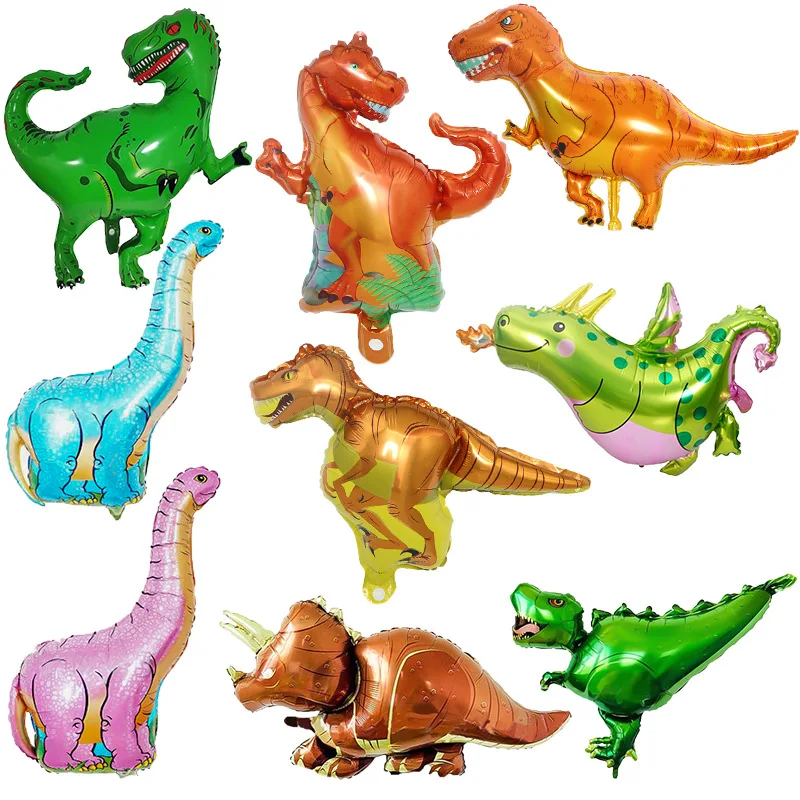 

4D Dinosaur Theme Party Aluminum Foil Balloon Tyrannosaurus Rex Long Necked Dragon Birthday Decoration Aluminum Film Balloon