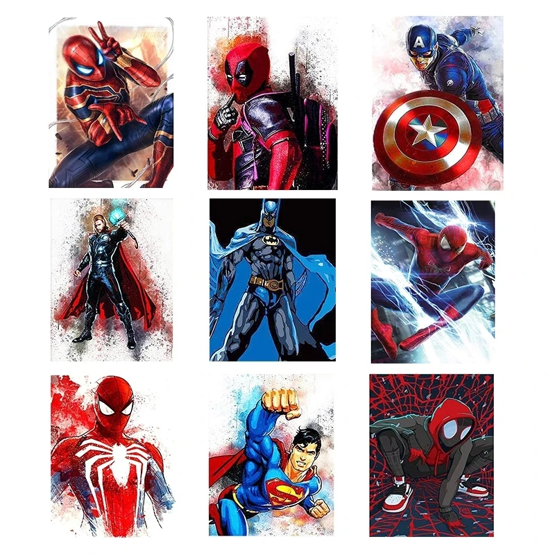 

Funny Marvel Movie Superhero Canvas Painting Spiderman Captain America Posters and Prints Wall Art Children Gifts Home Decor