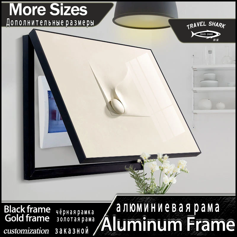 

Nordic Home Decor Poster Prints Painting Electric Meter Box With Frame Mural Laminas Wall Art Modern Decoration Picture Custom