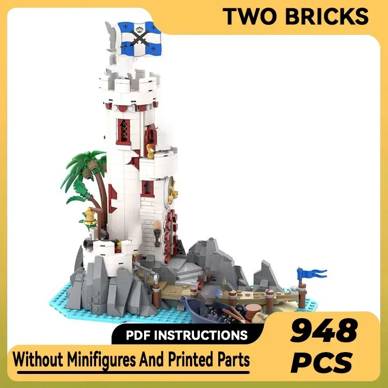 Moc строительные кирпичи средневековый замок модель Sabre Island 2023 технология