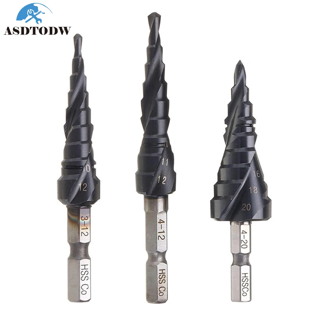 

Сверла ступенчатые с покрытием TiAlN, 3-12/4-12/4-20 мм, HSS-Co M35, промышленные сверла 1/4 дюйма, сверла для деревообработки с шестигранным хвостовиком