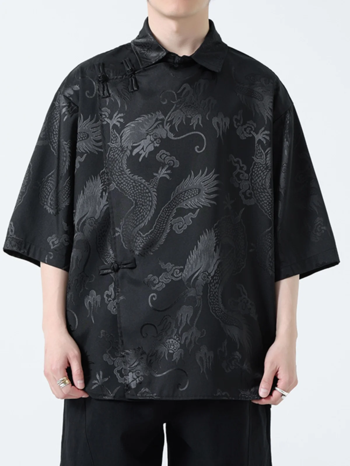 Новый китайский костюм мужские летние рубашки с короткими рукавами из ледяного