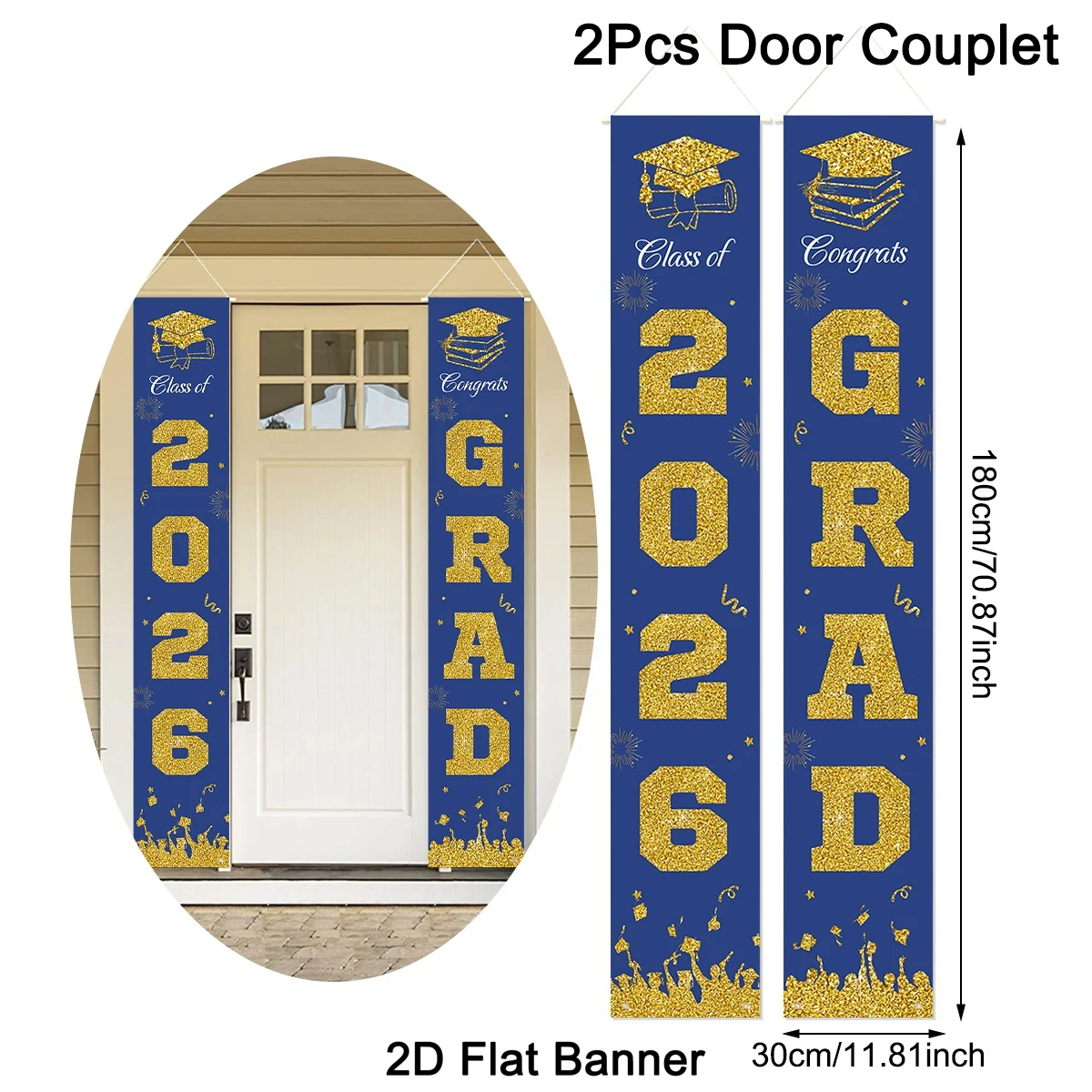 

Баннеры для двери "Поздравляем выпускника 2026", полиэстер