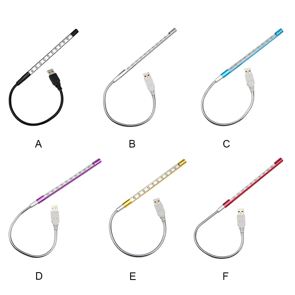 

Светильник для чтения книг, портативная, сменная, стильная, 10 бусин, LED, USB интерфейс, компьютер, ноутбук, для дома и общежития Gold