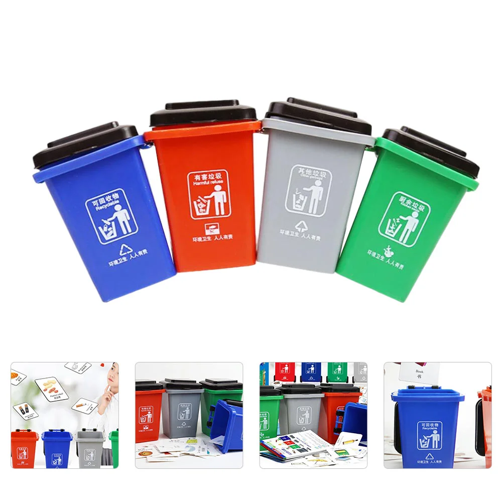 

1 Set of Emulated Trash Can Model Garbage Can Toy Children Board Game Toy Truck