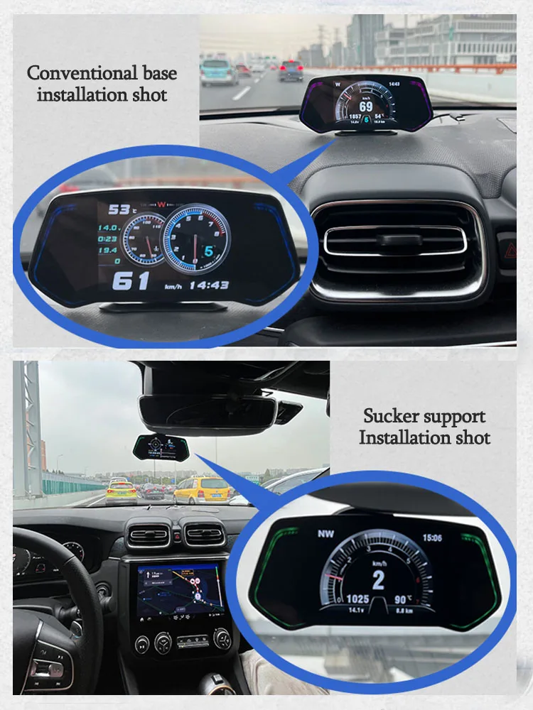 Автомобильная электроника OBD2 GPS-HUD Датчик Спидометр Турбо обороты Сигнализация