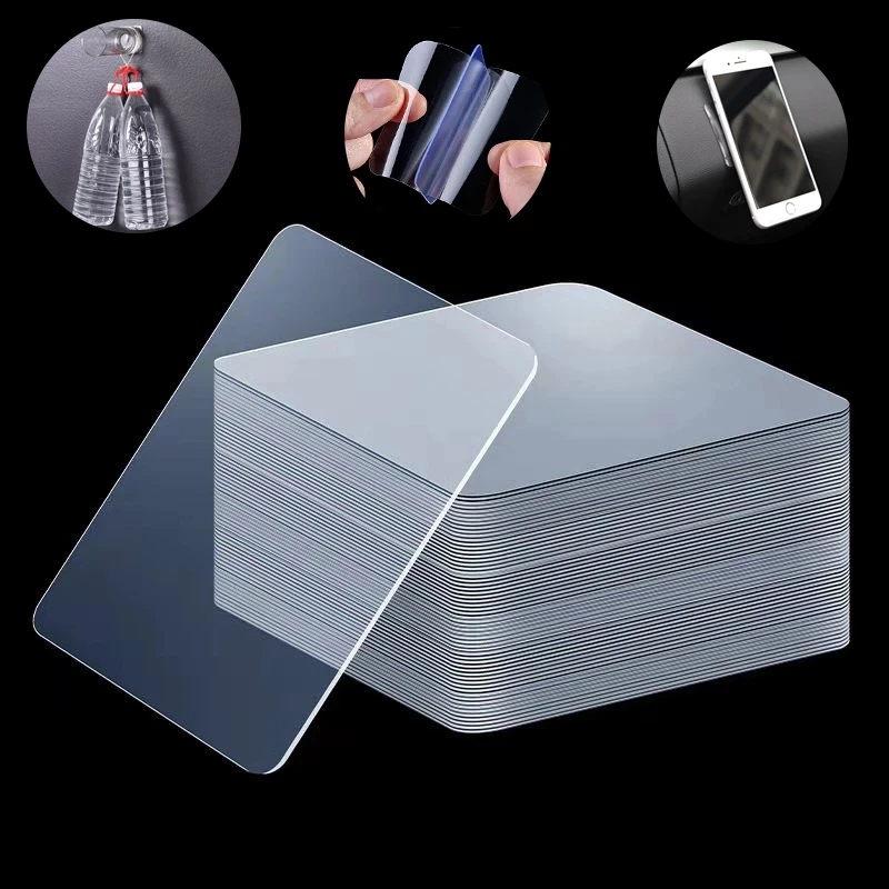

20Pcs Double Sided Tape Transparent Strong Waterproof Self-Adhesive Non-marking Adhesive Multi-Function Socket Holder Tape