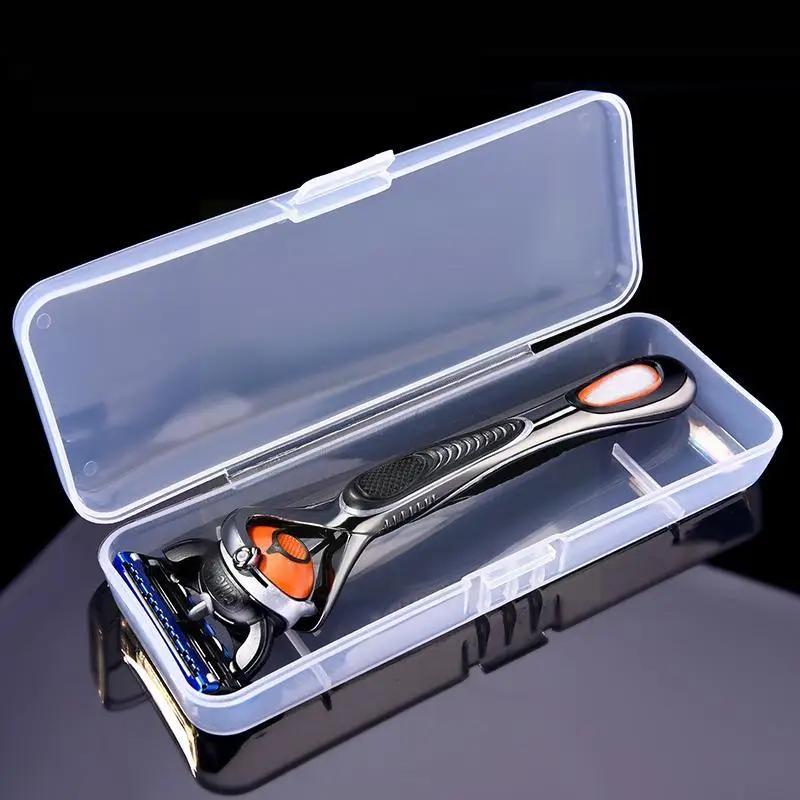

Men Shaving Box Transparent Plastic Travel Manual Holder Afeitar Storage De Tool Universal Caja Box C6v3