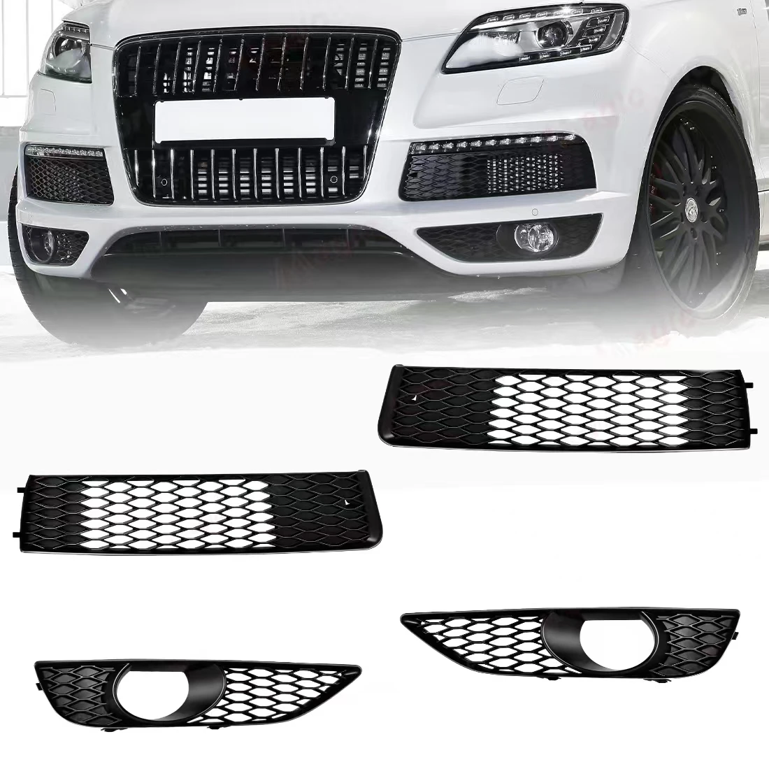 

Автомобильная противотуманная фара, решетка для Audi Q7 4L S-Line 2009 2010 2011-2015, решетки противотуманных фар, гоночная решетка, рамка для фар, аксессуары