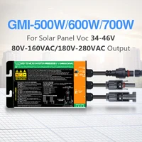 500w 600w 700w mppt solar pv grid tie micro inverter gmi series dc input 18v to 50v ac output 80v to 280v 50hz 60hz pv inverters