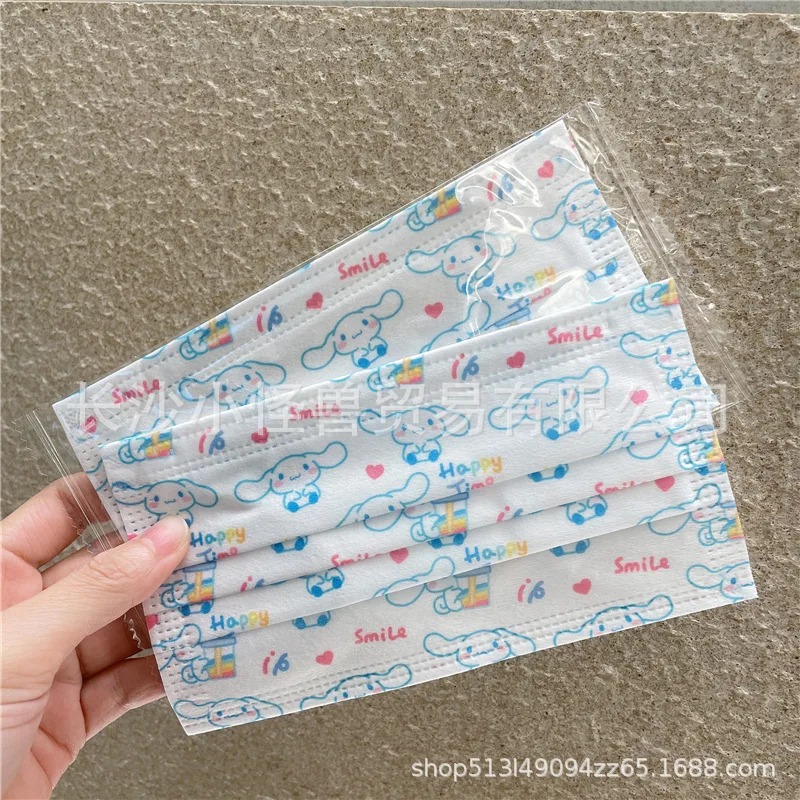 

Sanrio Cartoon Cinnamoroll Kawaii Disposable Face Mask Gift for Friends