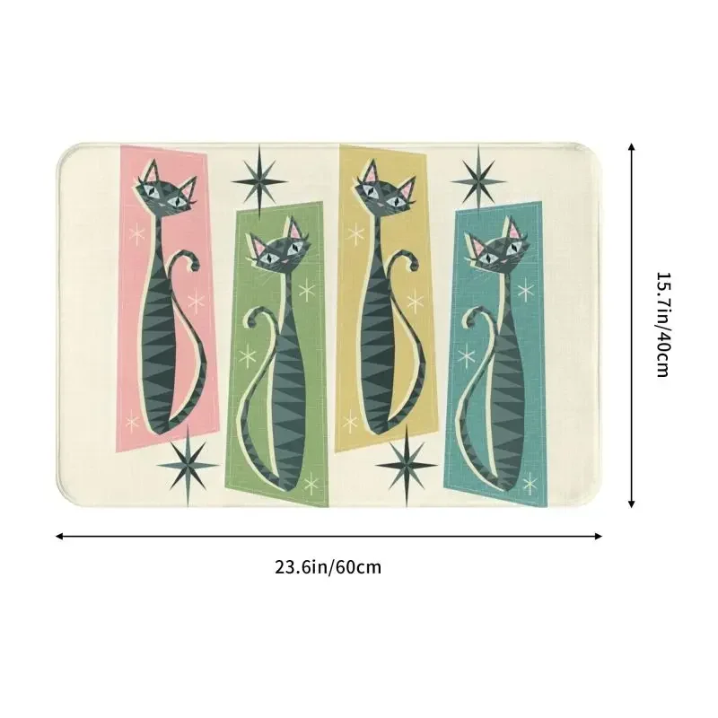 Черный коврик в стиле ретро противоскользящий водонепроницаемый устойчивый к