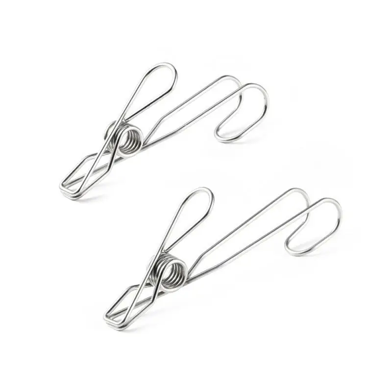 

Stainless Steel Clip Hook with Hanging Multi-Function Bathroom Household Storage Clothes Drying Clip Windproof Clothes Hanger
