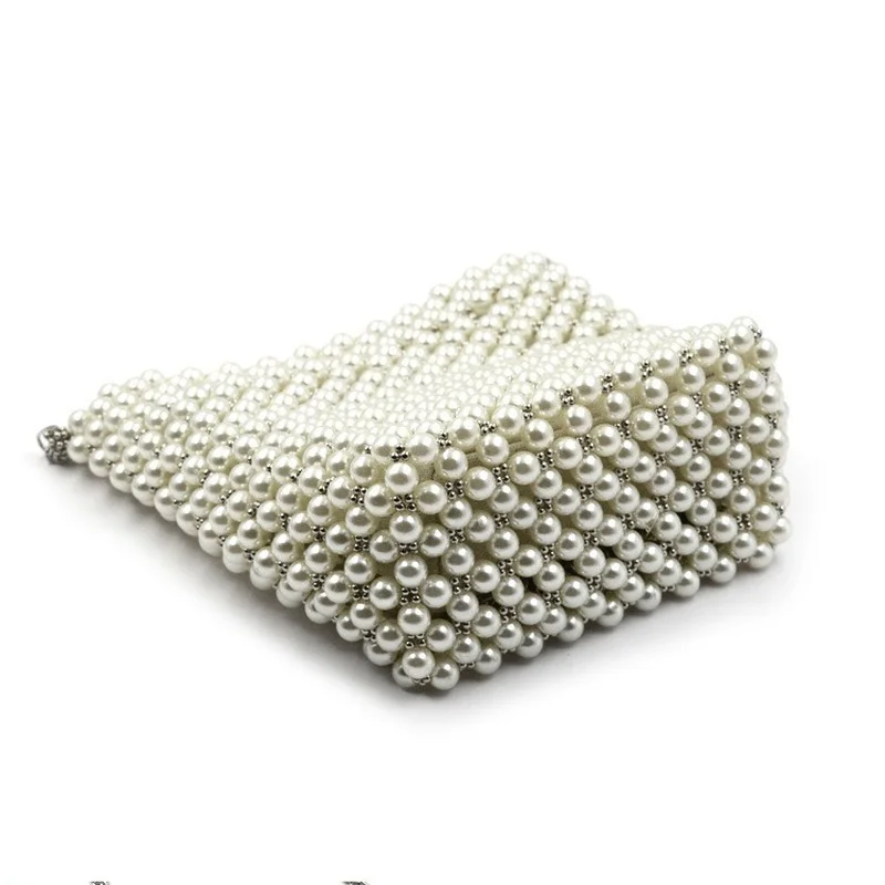 ROENICK Women Pearl Evening Buckets Lady Dinner Party Banquet Chain Shoulder Crossbody Bags Wedding Bridal Club Handbags Purses