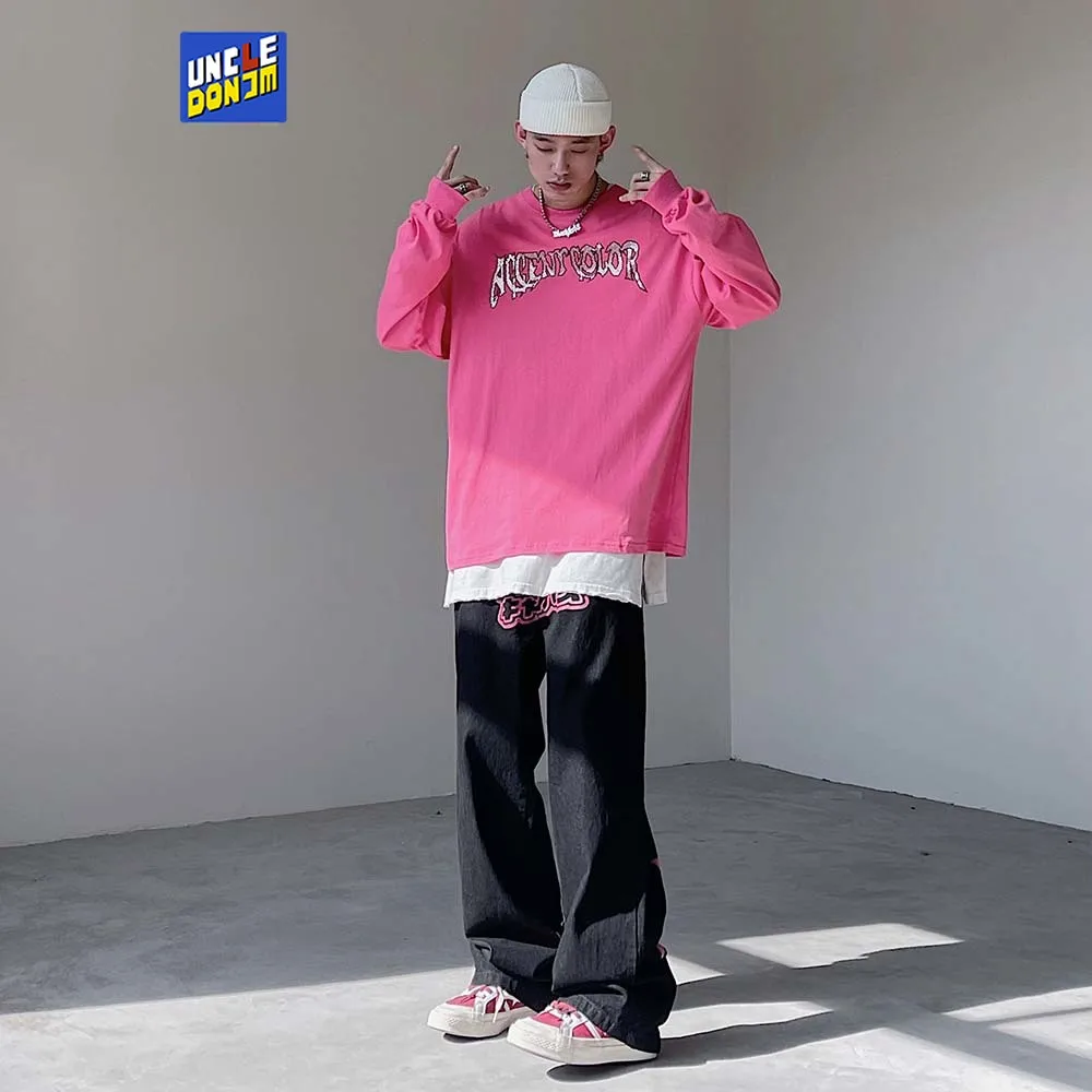 UNCLEDONJM мешковатые джинсы уличная мода потертые хип-хоп мужские дизайнерские для