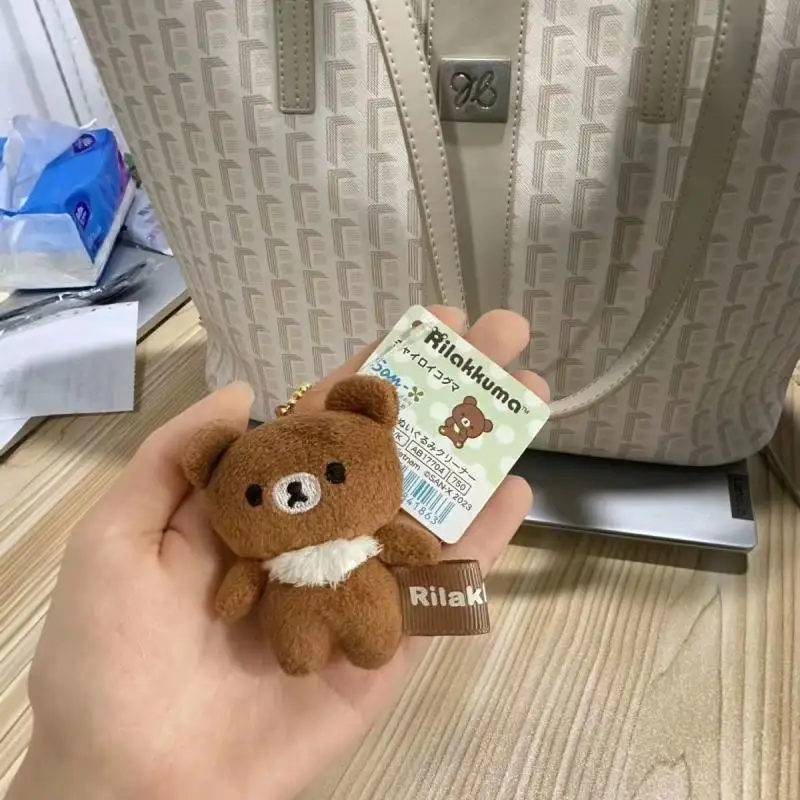 Фото Новый кавайный мультфильм Rilakkuma плюшевая кукла кулон брелок украшение для рюкзака пара милые детские игрушки Рождественский подарок для девочек №3