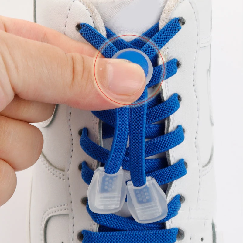 Lazy Bread Lace Buckle Elastic Shoelaces Round Locking No Tie Shoe Laces Kids Adult Quick Lazy Laces Rubber Sneakers Shoelace