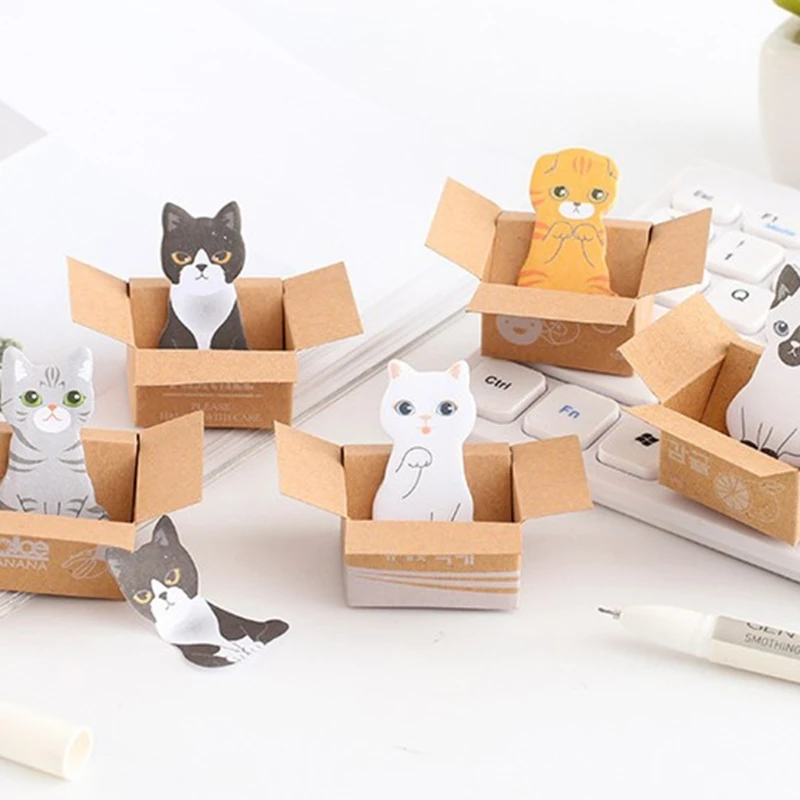 

B36C Pack for Cat Shaped Sticky Notes Removable for Cat Lover Gifts for Wome