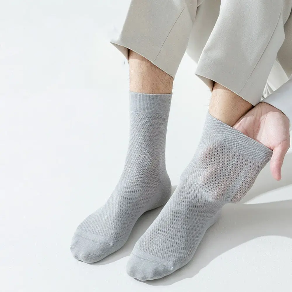 

Summer Mesh Cotton Socks Men Casual Socks Middle Tube Socks Breathable Thin Sports Socks Male Hosiery