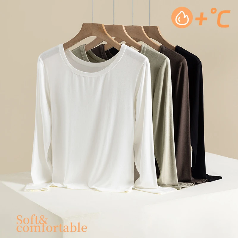 1 шт. женская осенняя футболка с длинными рукавами тонкое термобелье топ больших