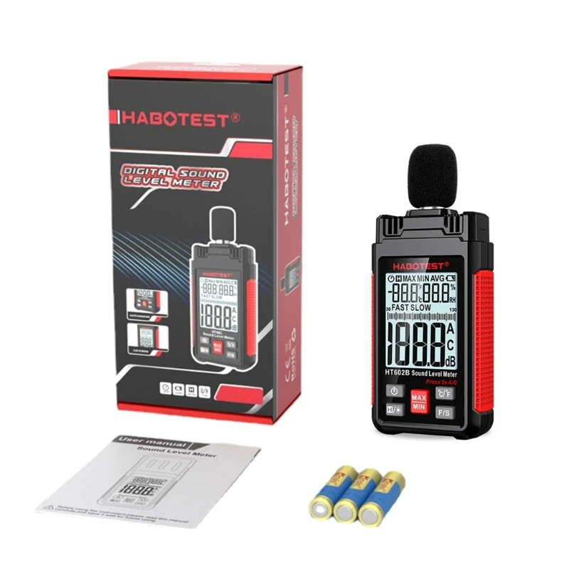 

Decibel Meter Noise Measure Device with Backlit Display 30-130dBA SPL Meter