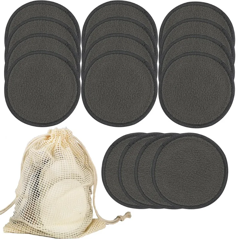 

SOUTH FIN Beauty Cleanser Reusable Bamboo Charcoal Makeup Removal Cotton Sheet Wash Face Pouch Laundry Bag 16 Sets