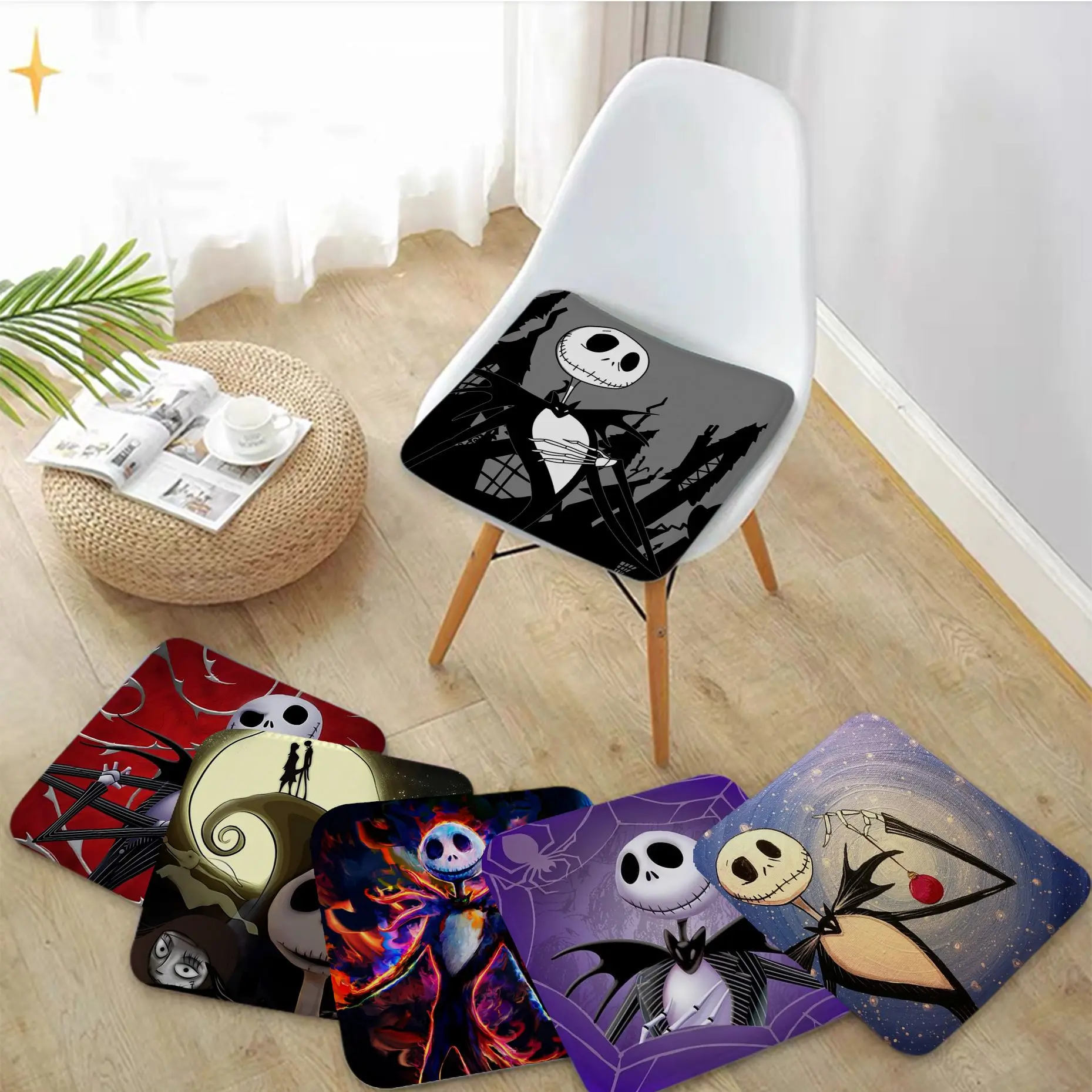 

Disney The Nightmare Before Christmas Round Seat Pad Household Cushion Soft Plush Chair Mat Winter Office Bar Sofa Decor Tatami