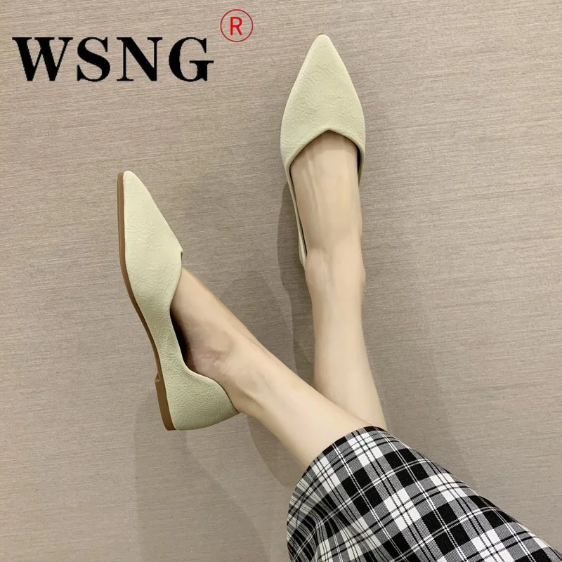 

HOT Summer Ladies Pointed Toe Flat Shoes 2022 New Fashion All-match Shallow Soft Leather Comfortable Ladies Shoes