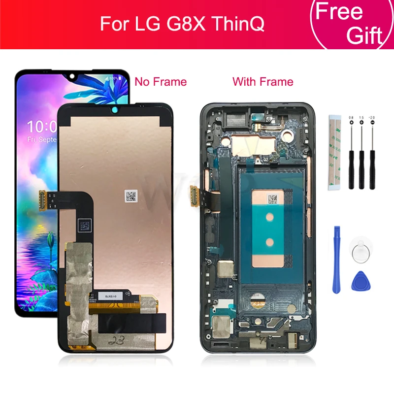 Pantalla LCD táctil para LG G8X ThinQ, montaje de digitalizador con marco de repuesto para LG V50S, LLMG850EMW, 6,4 pulgadas