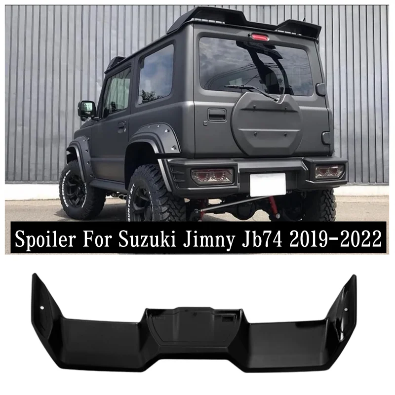 

For Suzuki Jimny Jb74 2019-2022 High Quality ABS Bright Black Car Rear Trunk Lip Spoiler Roof Spoiler Wing