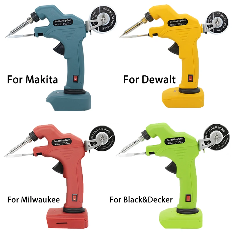 Cordless Soldering Gun for Makita/DEWALT/Milwaukee/BlackDecker 18V Lithium Battery Electric Solder Gun Fast Welding Repair Tools