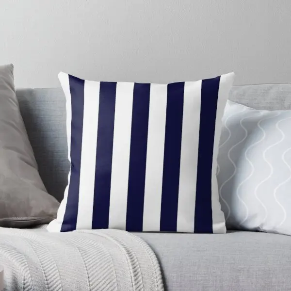 

Modern Navy Blue And White Stripes Printing Throw Pillow Cover Wedding Waist Fashion Decor Comfort Anime Pillows not include