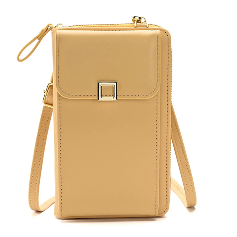 

Женские однотонные мягкие кожаные ранцы, Женский вместительный кошелек на одно плечо, многофункциональный кошелек-мессенджер для девушек