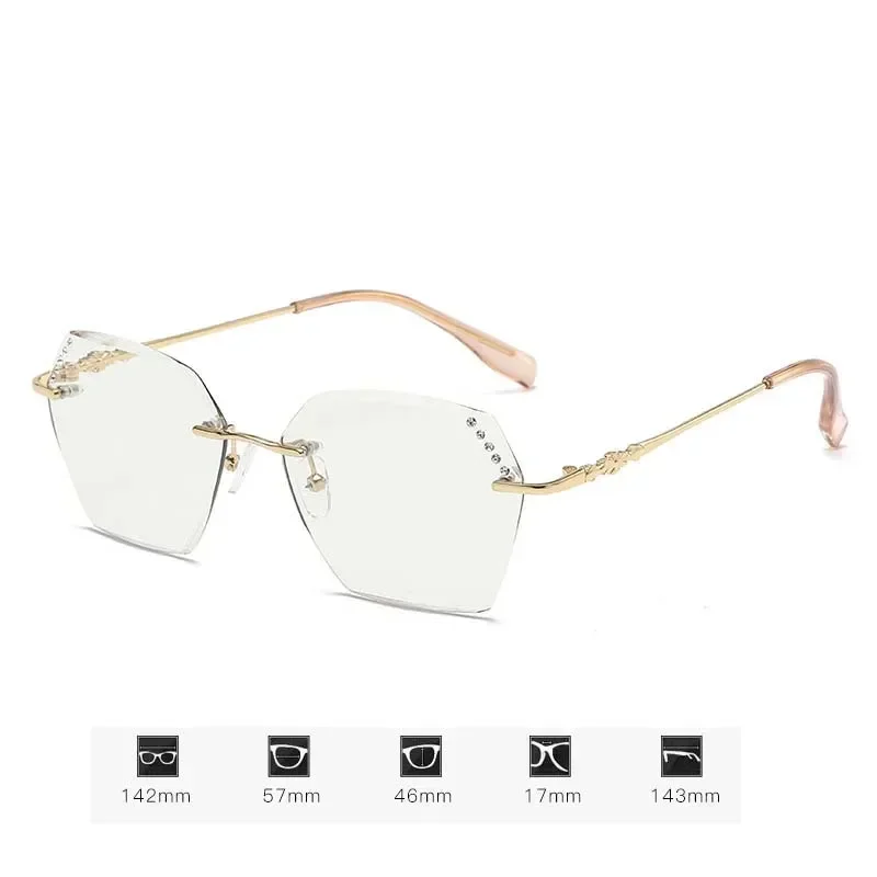 Очки для близорукости без оправы фотохромные меняющие цвет в оправе оверсайз