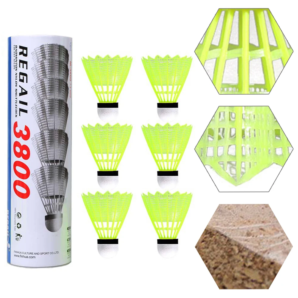 

6pcs Badminton Balls Kids Plastic Badminton Sports Shuttlecock Indoor Outdoor Shuttlecocks Play Good Elasticity Cork Head