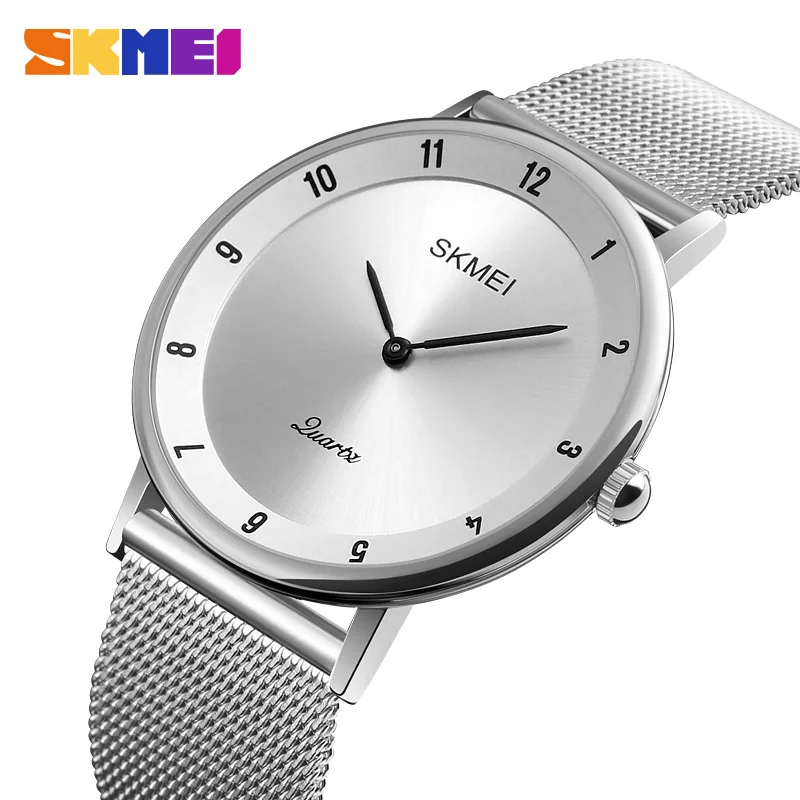 

Часы наручные SKMEI Мужские кварцевые, роскошные брендовые ультратонкие спортивные, из нержавеющей стали, водонепроницаемые повседневные, 1264