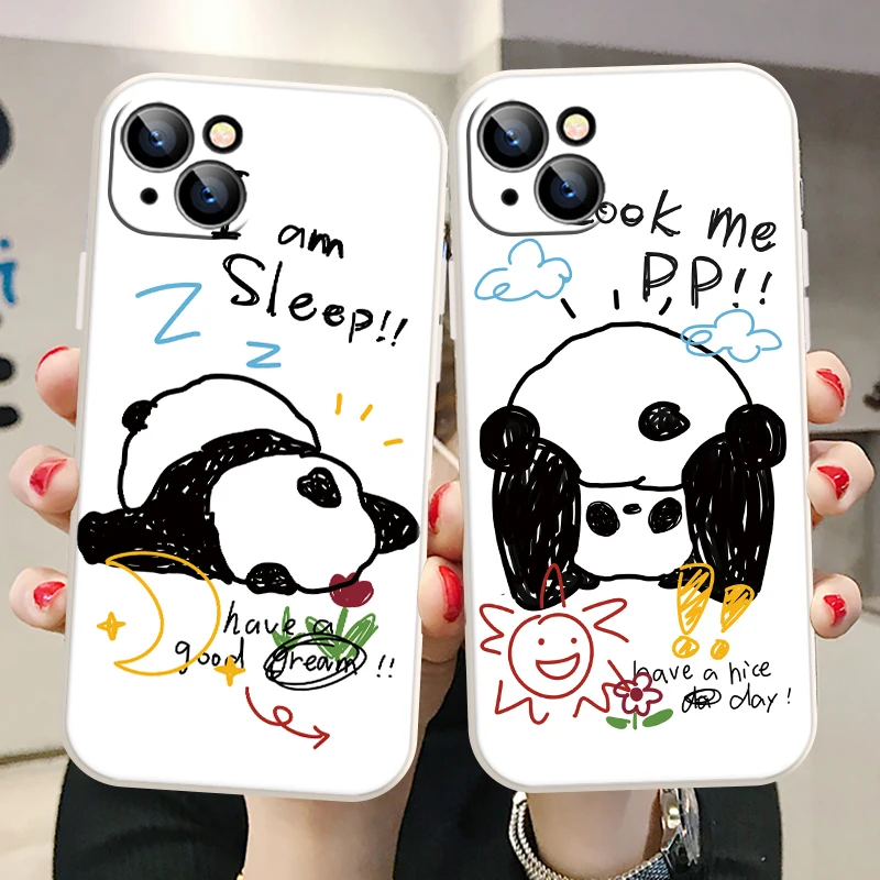 Милый мультяшный медведь панда для iPhone 11 12 13 Pro MAX X XR XS 6 7 8 Plus SE 2020 мини чехол