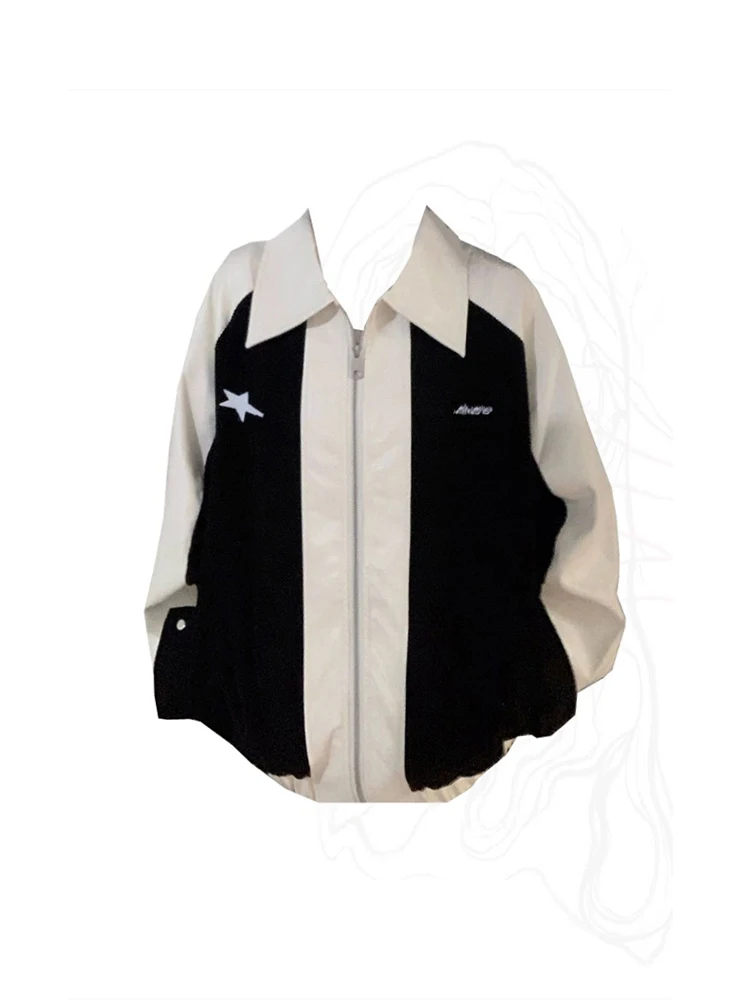

American Retro Classical Jacket Turn-Down Collar Long Sleeve Coats Print Outerwear High Street New Autumn Winter Preppy Style