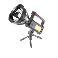 led searchlight for hunting high power led flashlights waterproof usb rechargeable spotlight with stand camping lamp