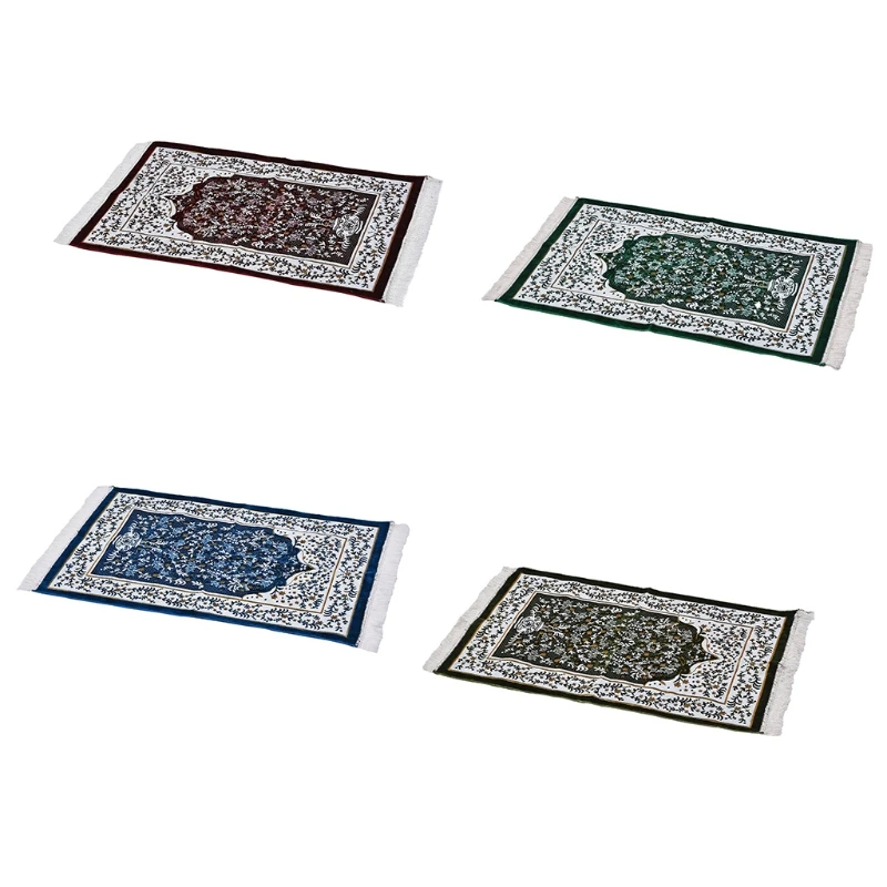

Muslim Islamic Prayer Rug with Fringe Tassel Ethnic Floral Printed Worship Mat Rectangle Praying Blanket Mosque Carpet