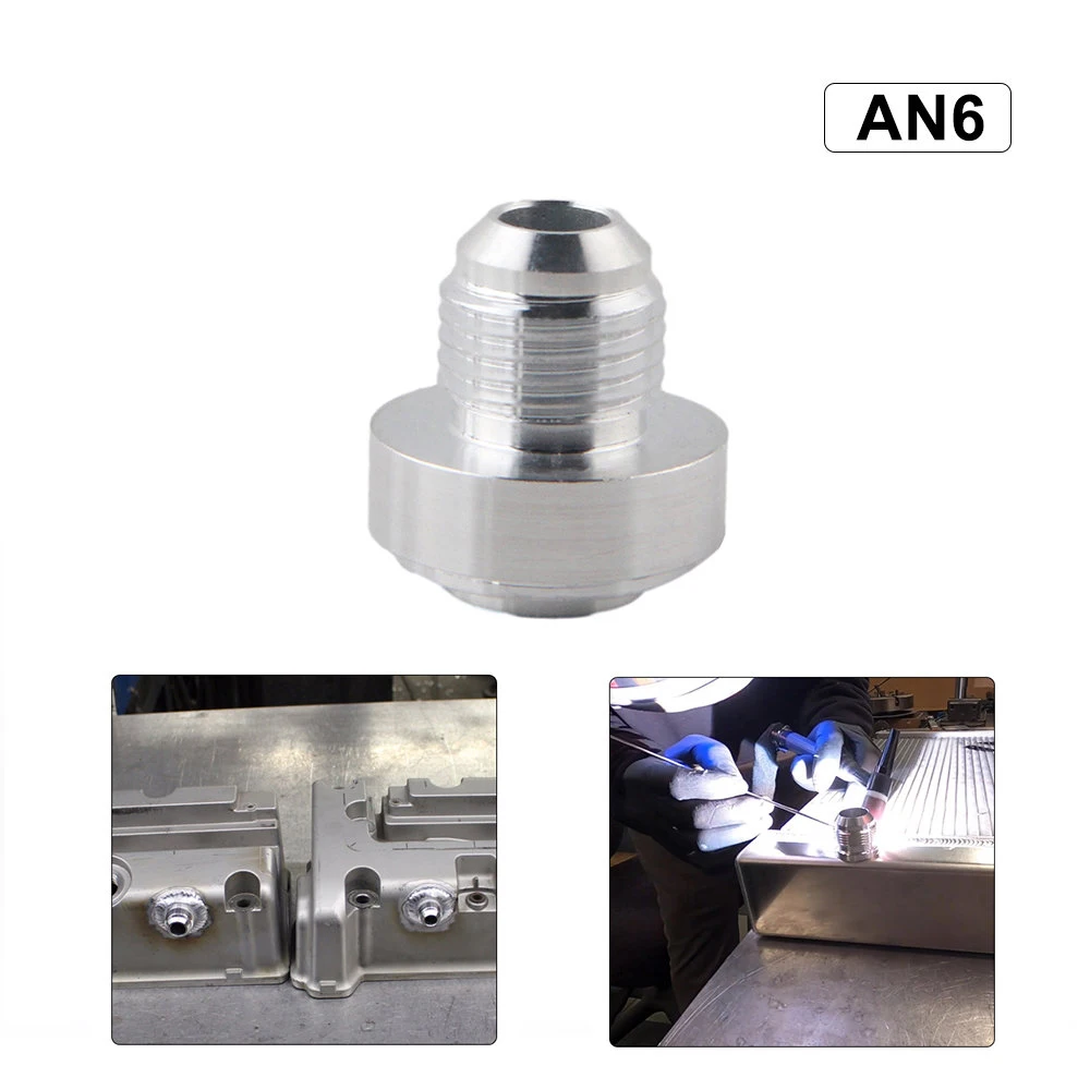 

Top Quality Aluminum AN6-AN Straight Male Weld Fitting Adapter Weld Bung Nitrous Hose Fitting Silver JT1506