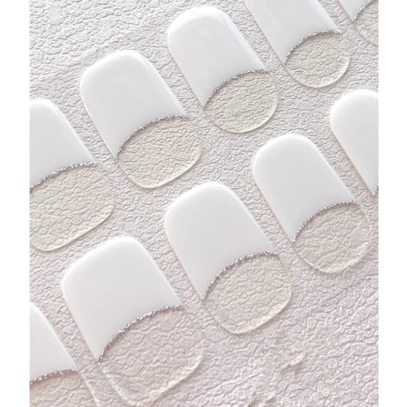 

Новое поступление, французский маникюрный Гель-лак для ногтей, простые цветные клейкие водонепроницаемые стойкие гелевые наклейки для ногтей, набор для УФ-лампы